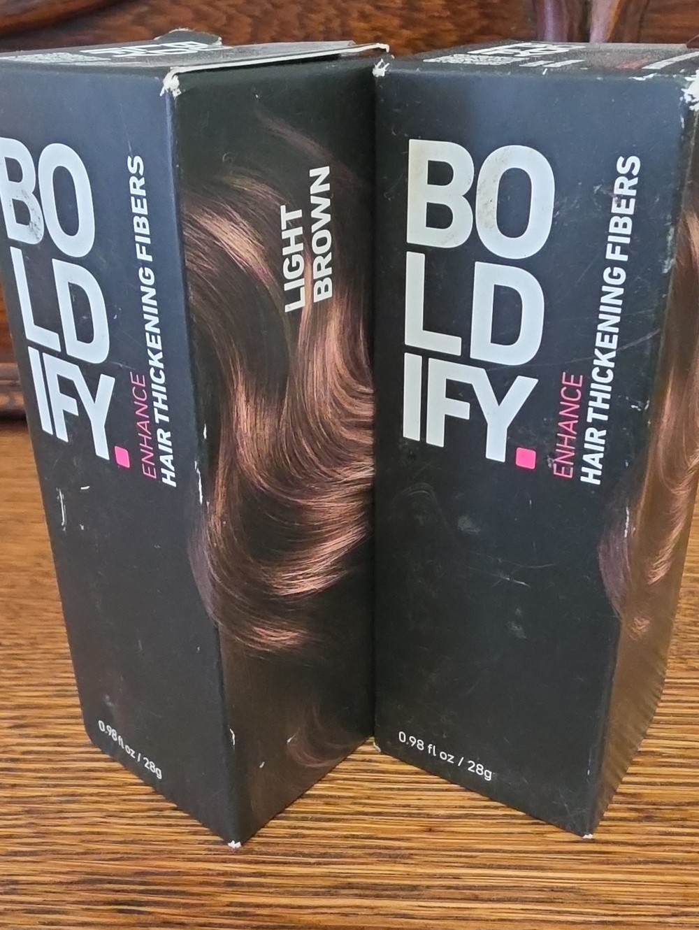 BOLDIFY. 2 Light Brown Hair Thickening Fibers - Enhance Hair Volume- NEW!